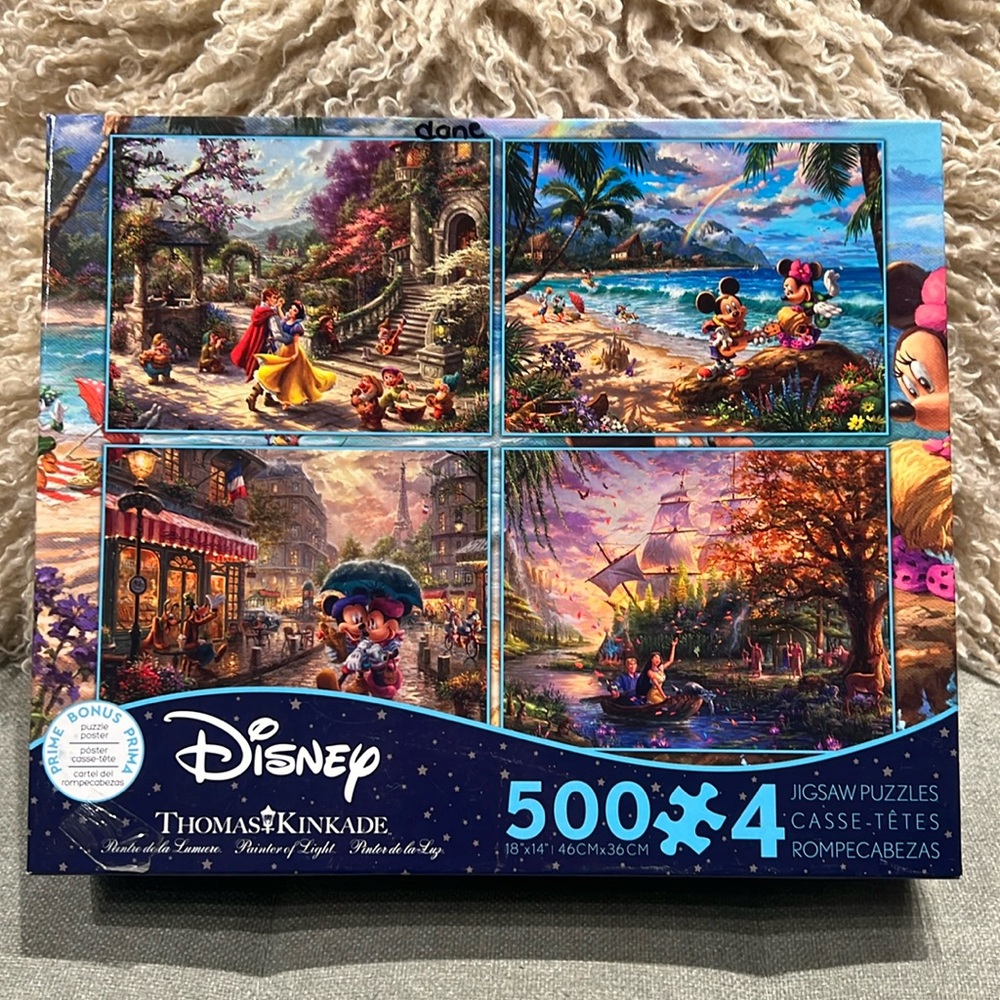 Thomas Kinkade Disney Dreams Collection 4 in 1 jigsaw puzzle 500 pc